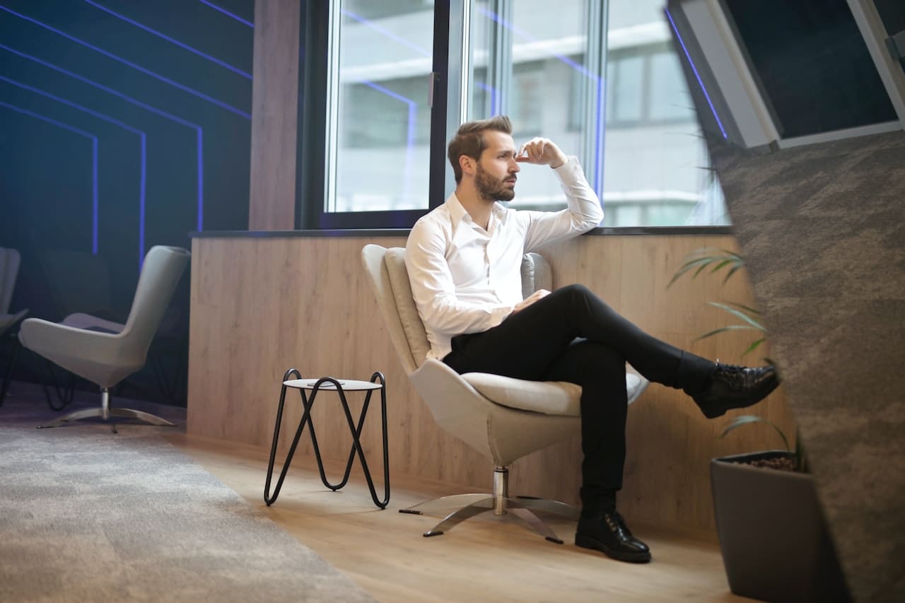 man with a poor posture