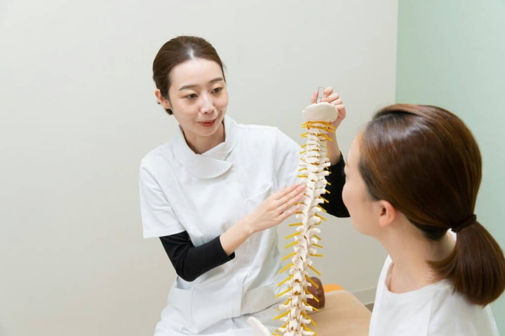 women discussing spine health